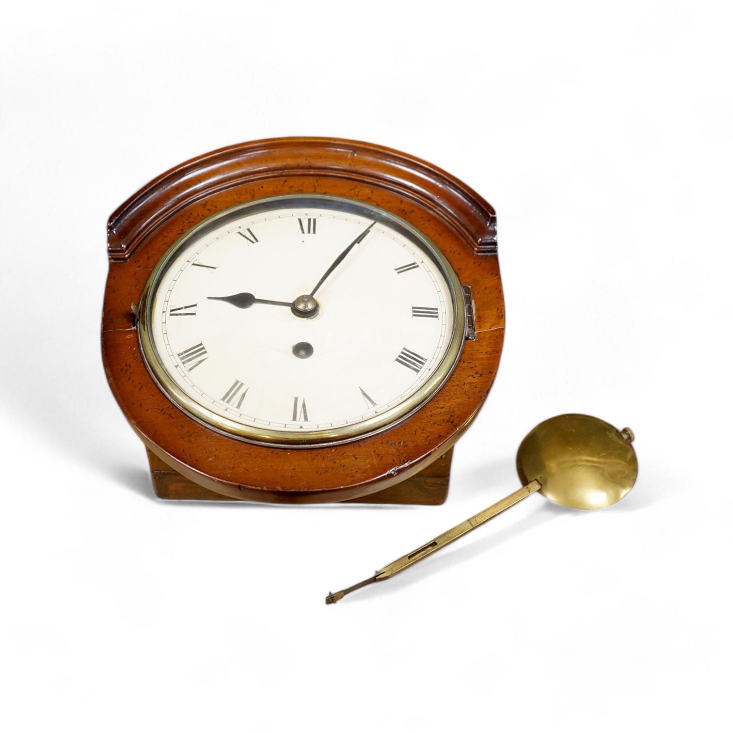 A late 19th century mahogany wall dial with pendulum, Stokmar movement, 25cm. Condition - fair to good, not tested